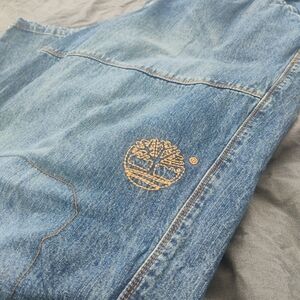Timberland Embroidered Denim Jeans 44x32 Relaxed Fit Y2K Streetwear Skater 90s